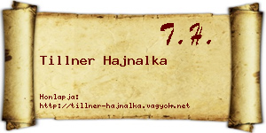 Tillner Hajnalka névjegykártya